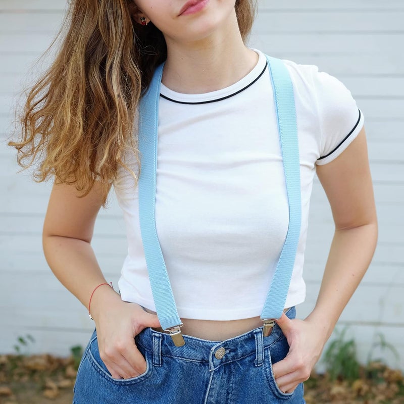 Action Ward Store Women's Suspenders - 1" Width - Y Back 4 Clip Skinny Ladies Suspenders - Image 4